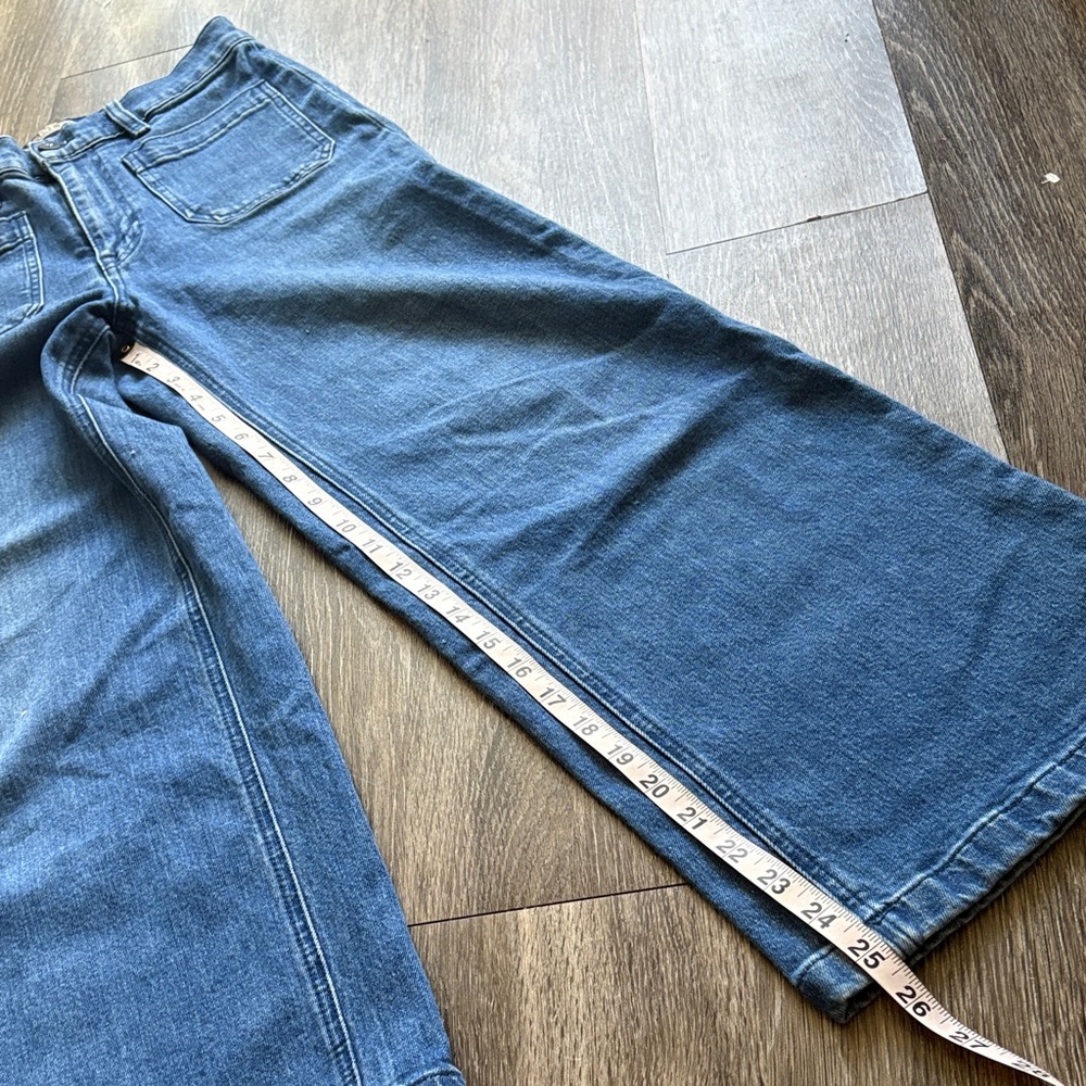 J. Crew Wide-Leg Crop Jeans in Medium Blue Denim - Picture 8 of 12
